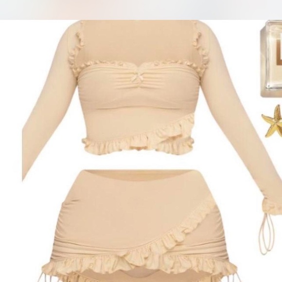 Chic Cream Ruffle Two-Piece Set - Picture 2 of 3